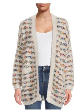 Dreamers by Debut Women's Open Front Rainbow Cardigan, Midweight - Size Large
